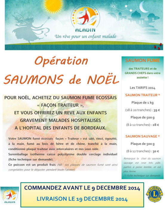 Affiche Operation Saumons de Noel ALADIN 2014